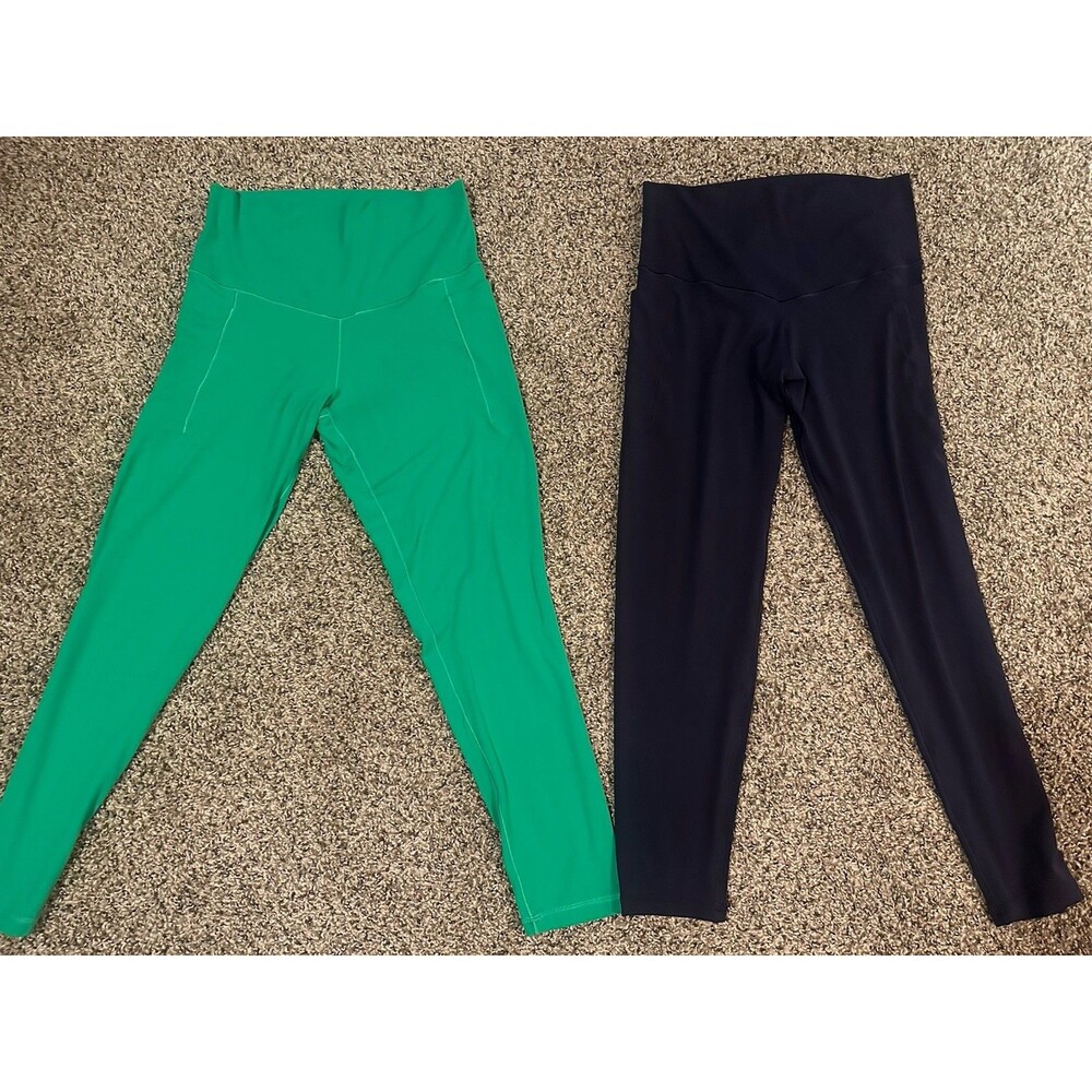 OFFLINE Aerie Real Mextra 7/8 Legging High Rise Green Blue Women Lot of 2 Large